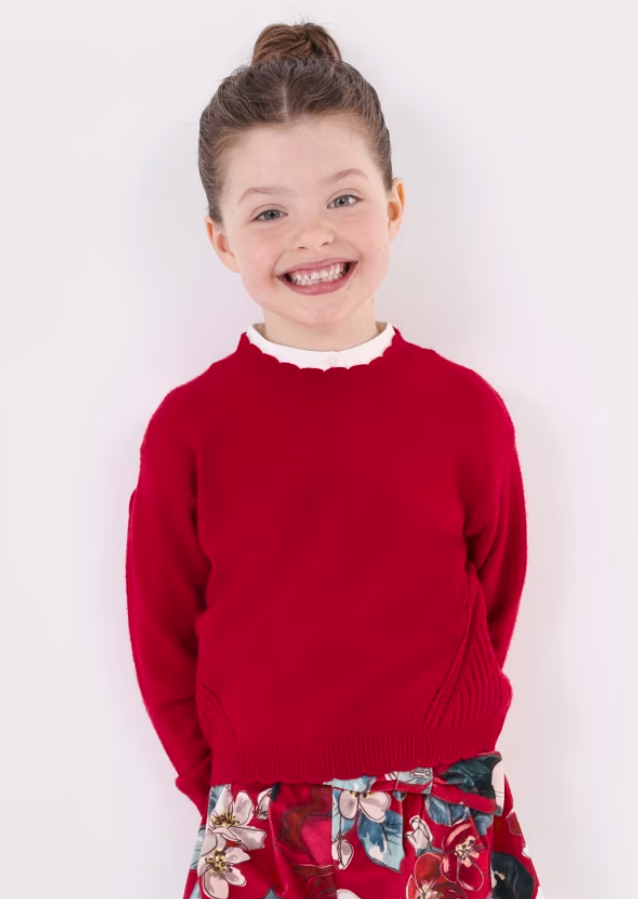Girl in red hotsell sweater